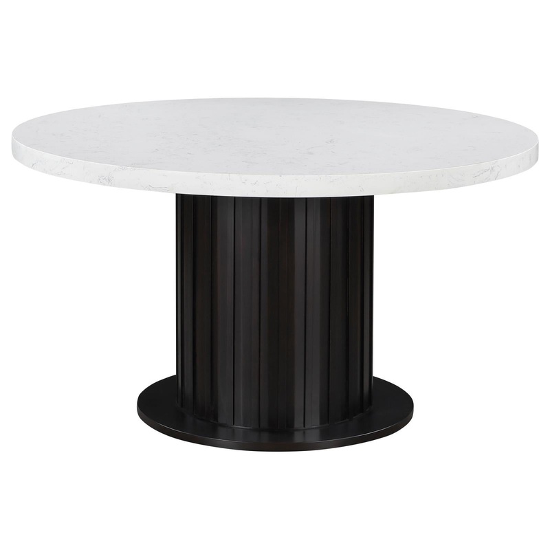 Coaster Furniture Sherry 115490 Round 54-inch Marble Top Dining Table – Rustic Espresso