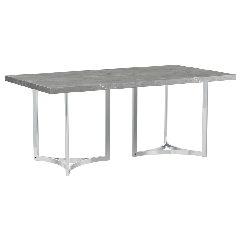 Coaster Furniture Sterling 108121 72-inch Rectangular Dining Table – Grey Faux Marble