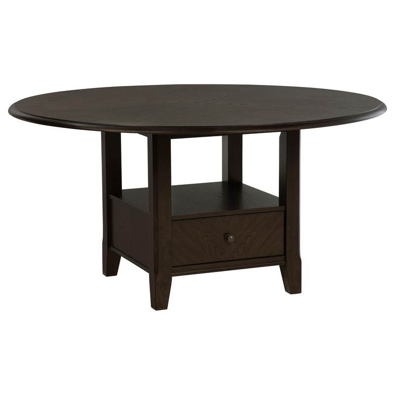 Coaster Furniture Twyla 115100 60-inch Round Dining Table with Drawer – Dark Cocoa