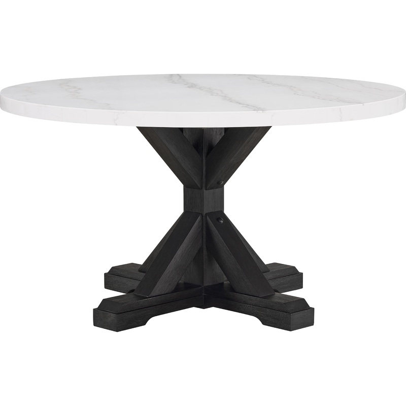 Crown Mark Varley 1320T-54R Genuine Marble Round Dining Table