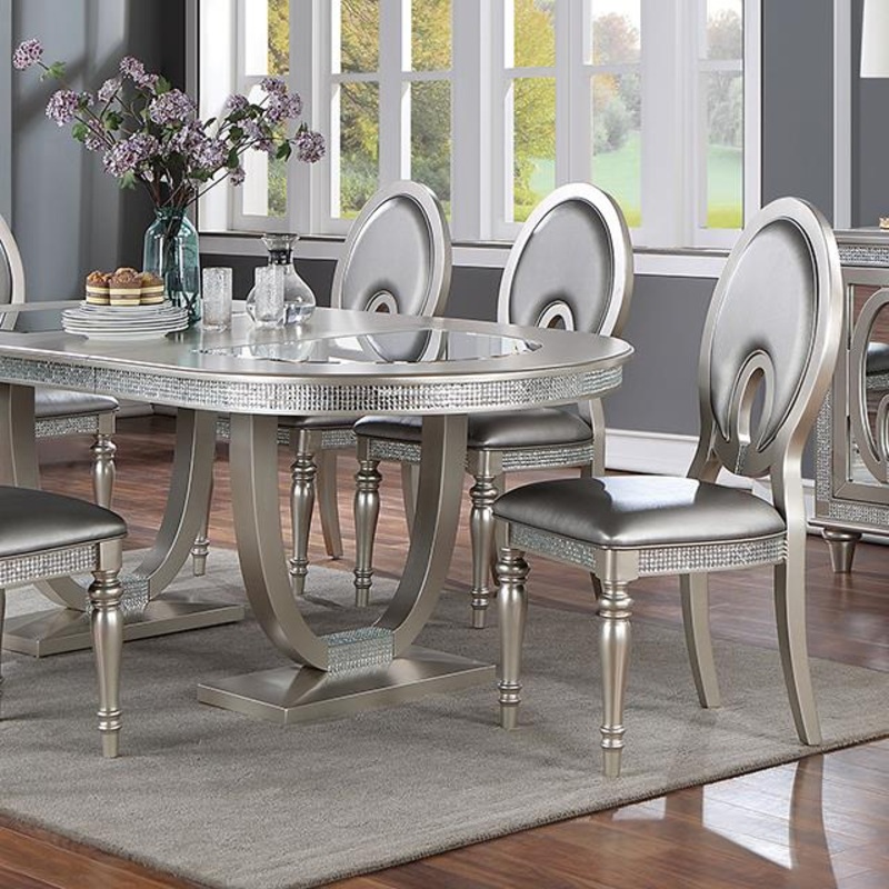 Furniture of America Cathalina CM3541SV-T-TABLE Dining Table