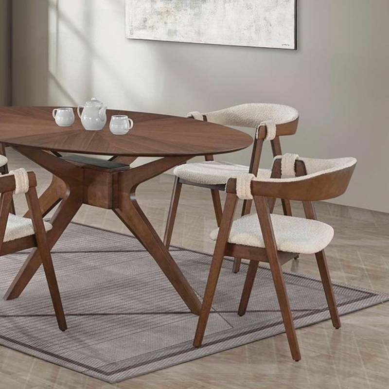 Furniture of America Ebikon FM3211WN-T Oval Dining Table