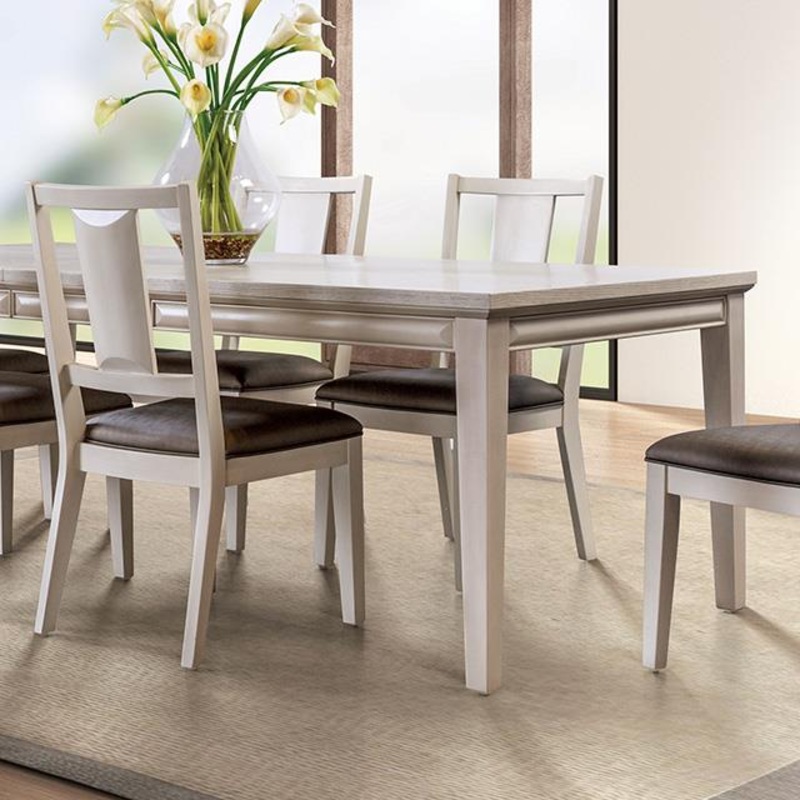 Furniture of America Hinwitz FM3399WH-T Dining Table