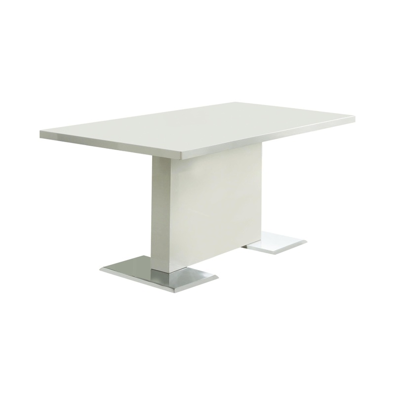 Coaster Furniture Anges 102310 Rectangular 63-inch Dining Table – White High Gloss