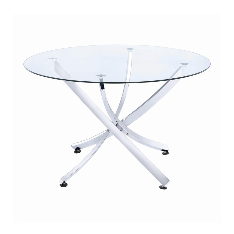 Coaster Furniture Beckham 106440 Round 46-inch Glass Top Dining Table – Chrome