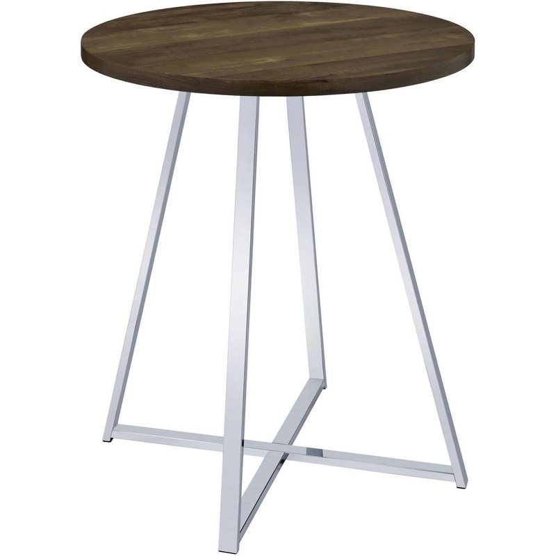 Coaster Furniture Burkhart 183516 Round 35-inch Pub Height Bistro Bar Table – Brown Oak