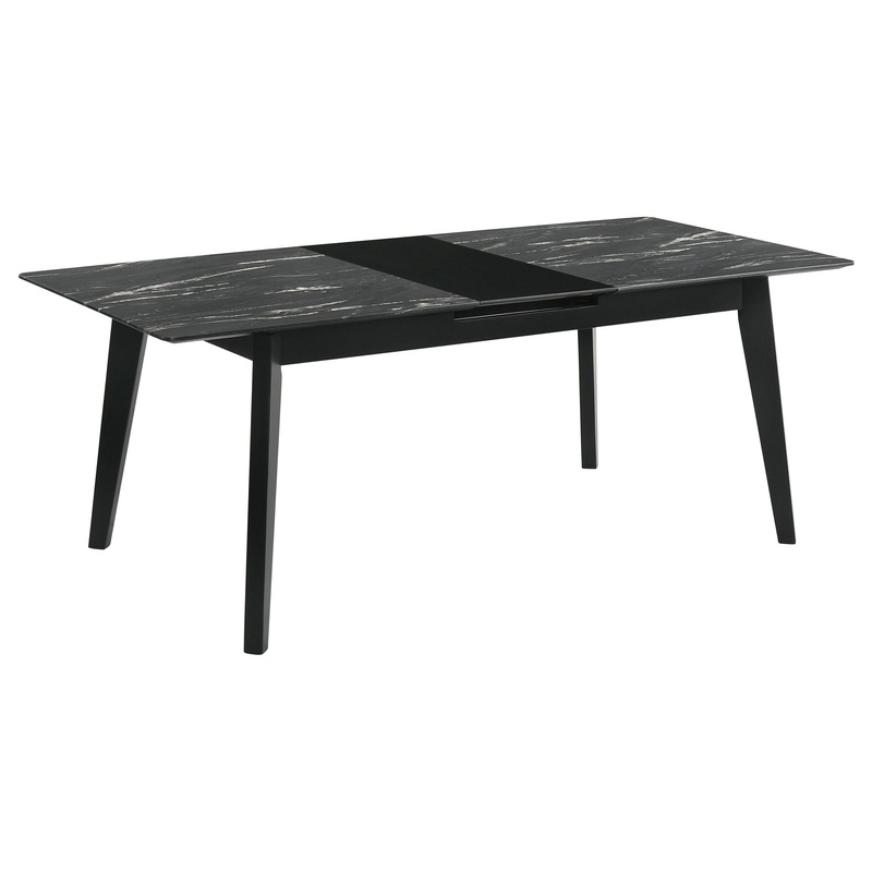 Coaster Furniture Crestmont 121251 78-inch Extension Dining Table – Black Faux Marble