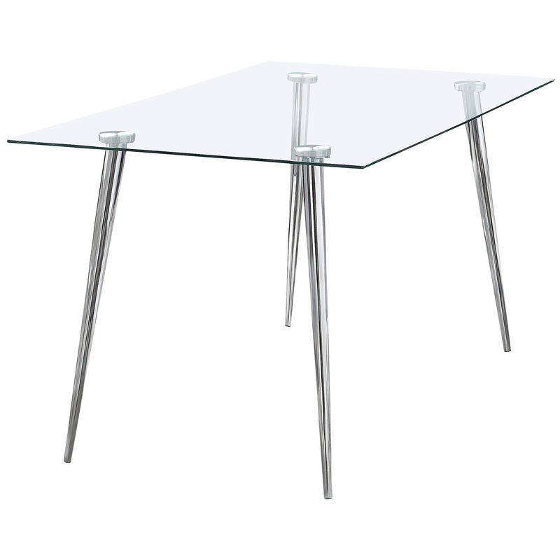 Coaster Furniture Gilman 190621CHR Rectangular 64-inch Glass Top Dining Table – Chrome