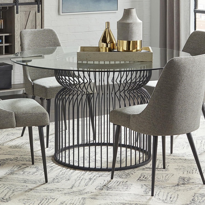 Coaster Furniture Granvia 193511BG Round 54-inch Glass Top Metal Dining Table – Gunmetal