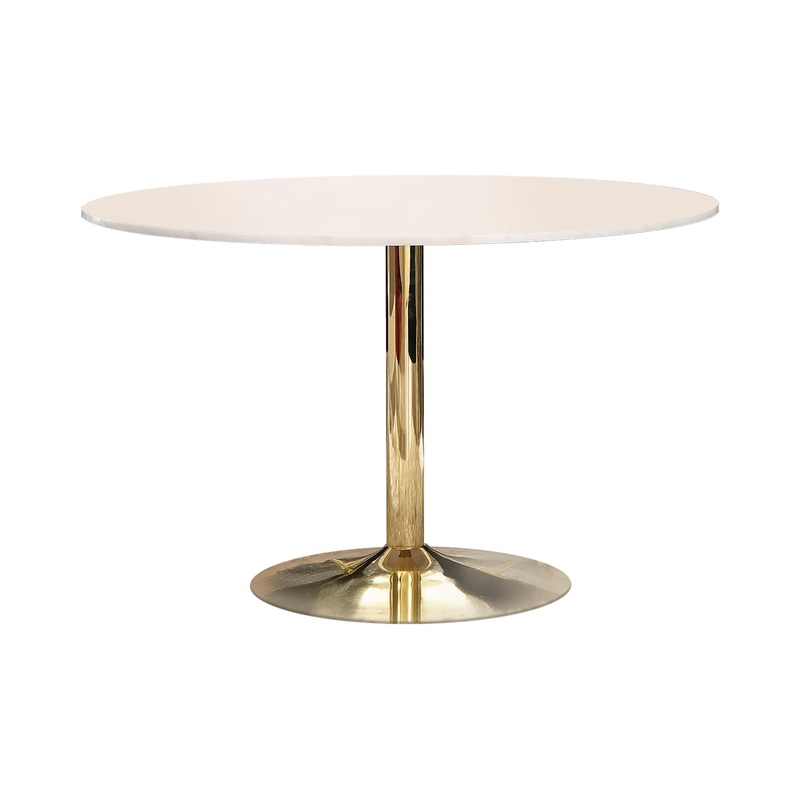 Coaster Furniture Kella 192061 Round 50-inch Marble Top Dining Table – White Marble