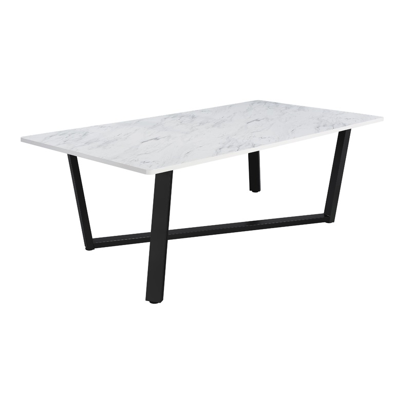 Coaster Furniture Mayer 193781 Rectangular 87-inch Faux Marble Dining Table – White
