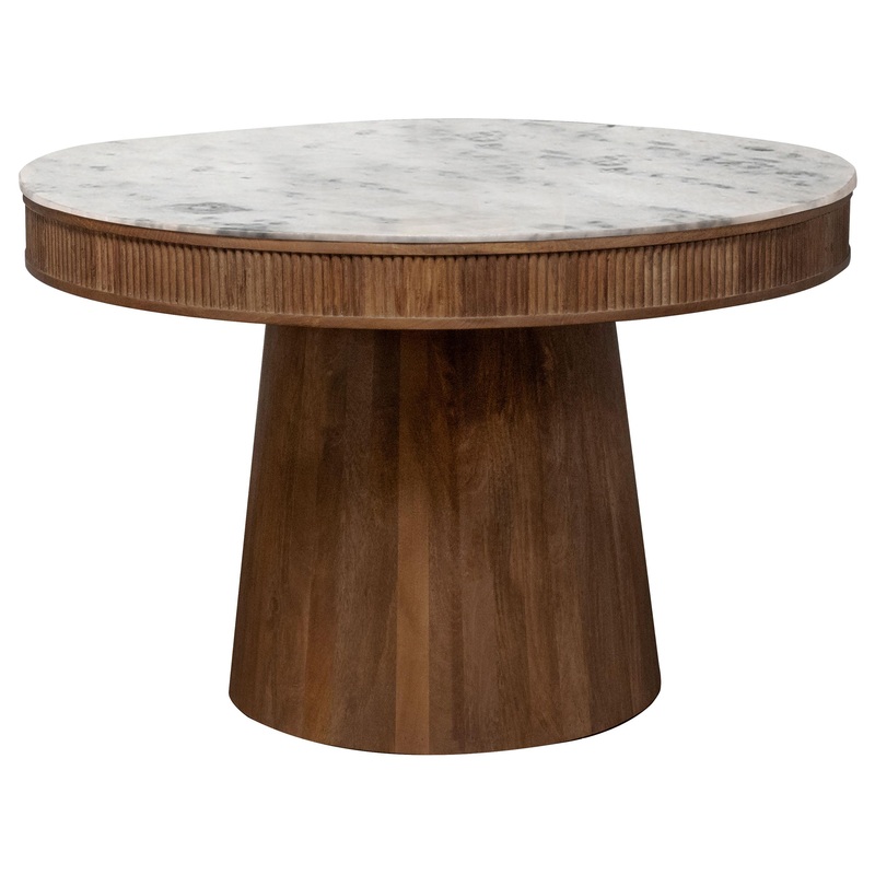 Coaster Furniture Ortega 105141 Round 46-inch Marble Top Wood Dining Table – Natural
