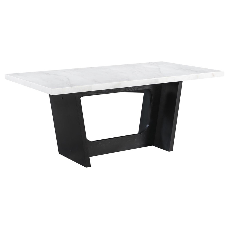 Coaster Furniture Osborne 115511 72-inch Marble Top Dining Table – Rustic Espresso