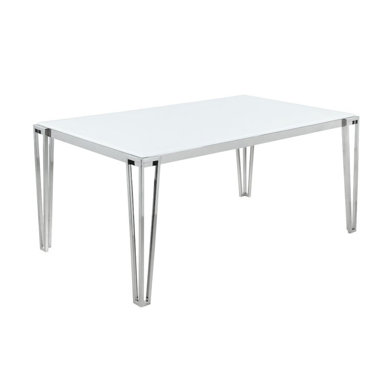 Coaster Furniture Pauline 193001 Rectangular 64-inch Glass Top Dining Table – Chrome