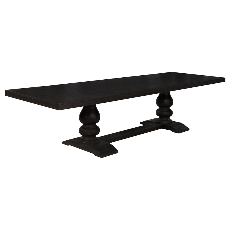 Coaster Furniture Phelps 121231 123-inch Extension Leaf Dining Table – Distressed Noir