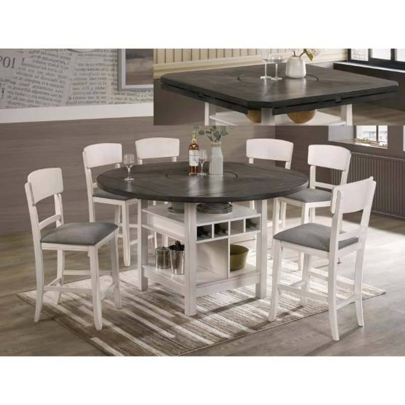 Crown Mark Round Conner Counter Height Dining Table with Pedestal Base 2849CG-T-TOP/2849CG-T-LEG