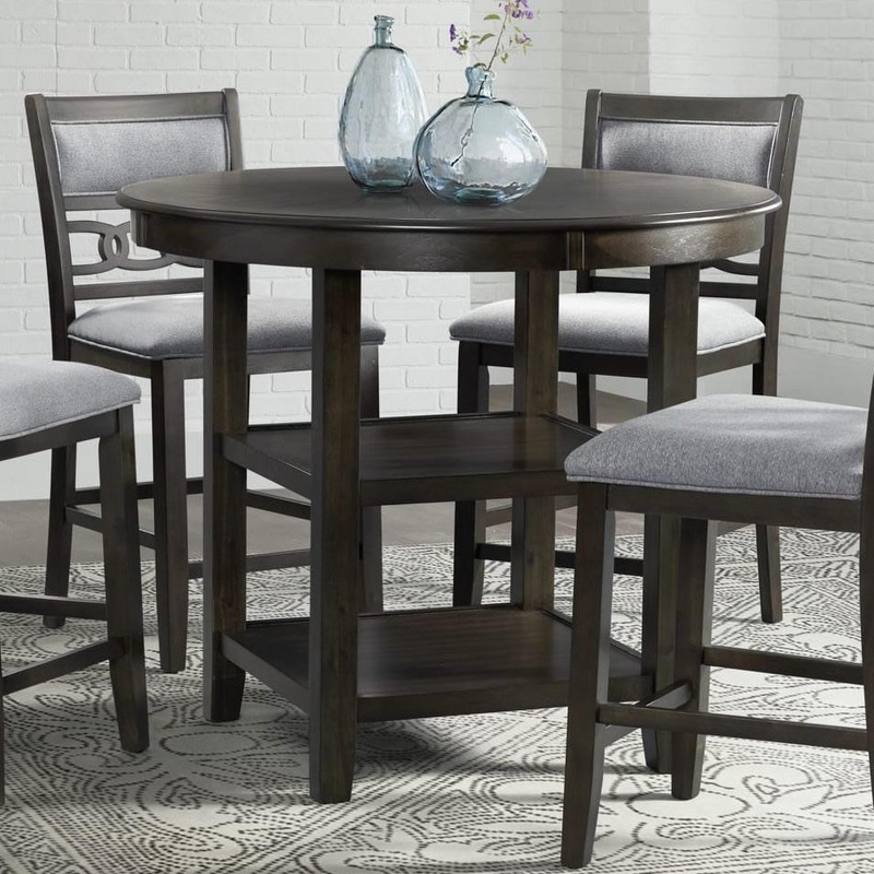 Elements International Amherst DAH550CT Counter Height Dining Table – Dark Brown
