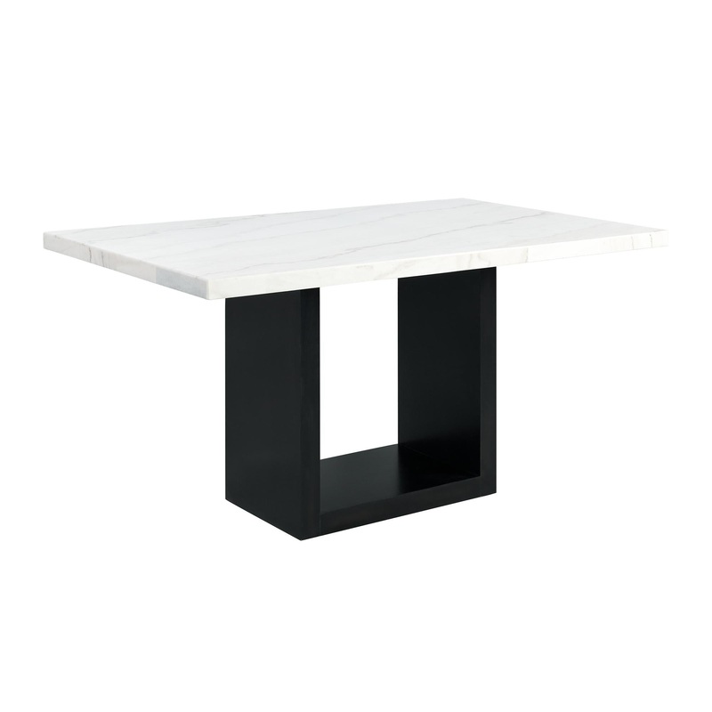 Elements International Valentino CVL500CTTB Counter Height Dining Table – White Marble