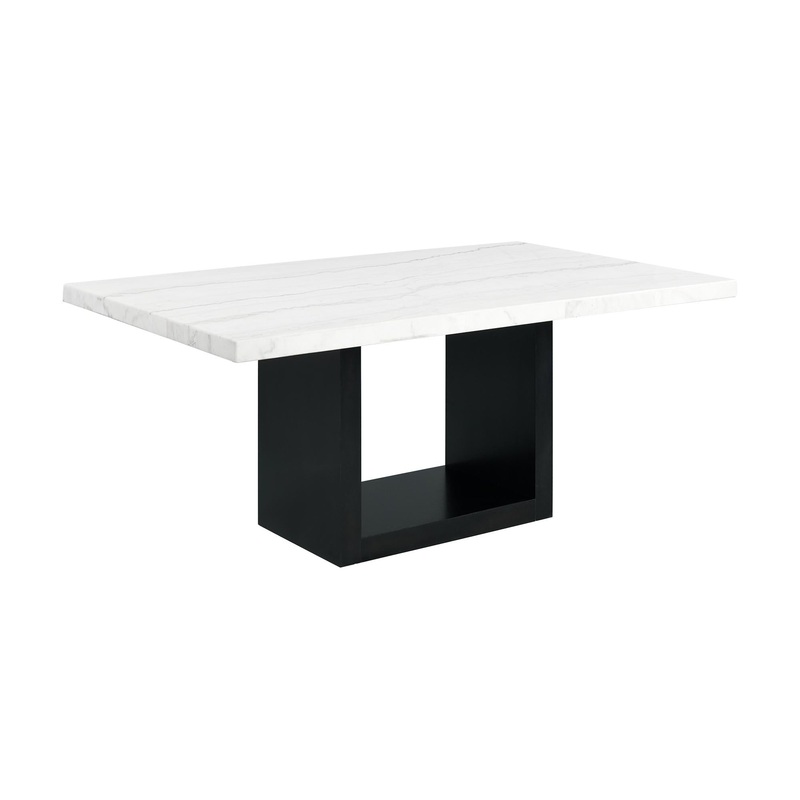 Elements International Valentino CVL500DTB Dining Table – White Marble