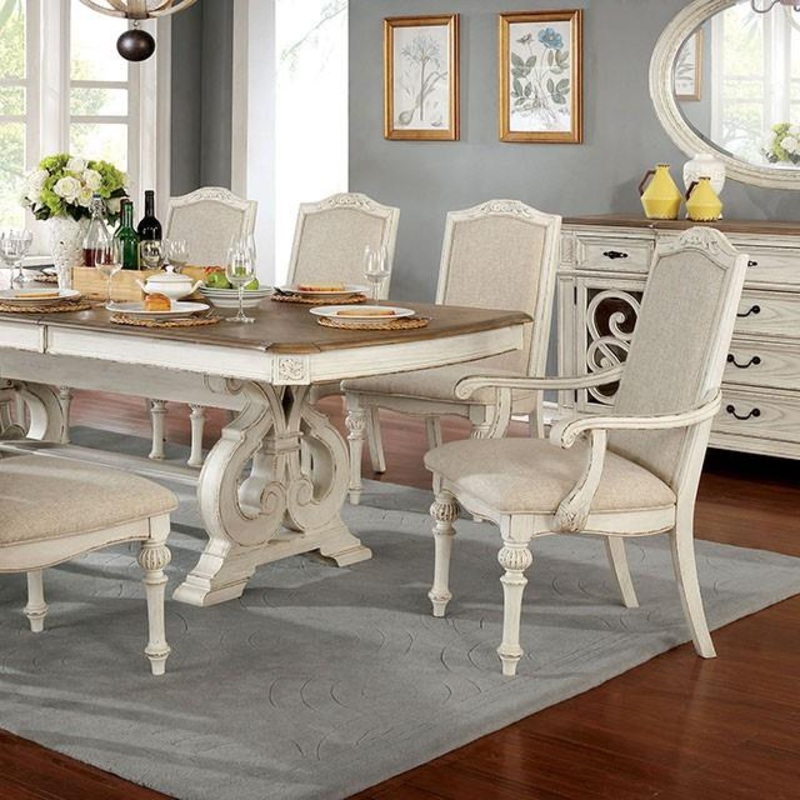Furniture of America Arcadia CM3150WH-T-TABLE Dining Table