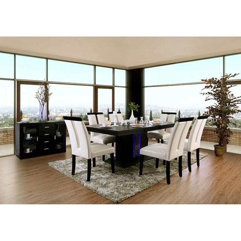 Furniture of America Evangeline Dining Table with Pedestal Base CM3394T