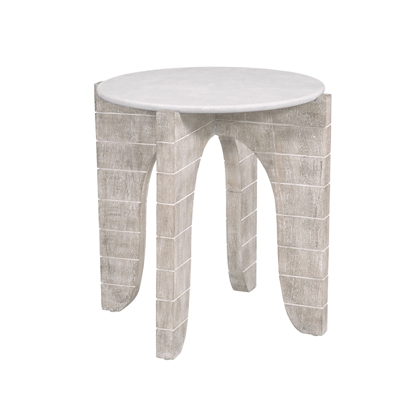 Bali – Round End Table – White