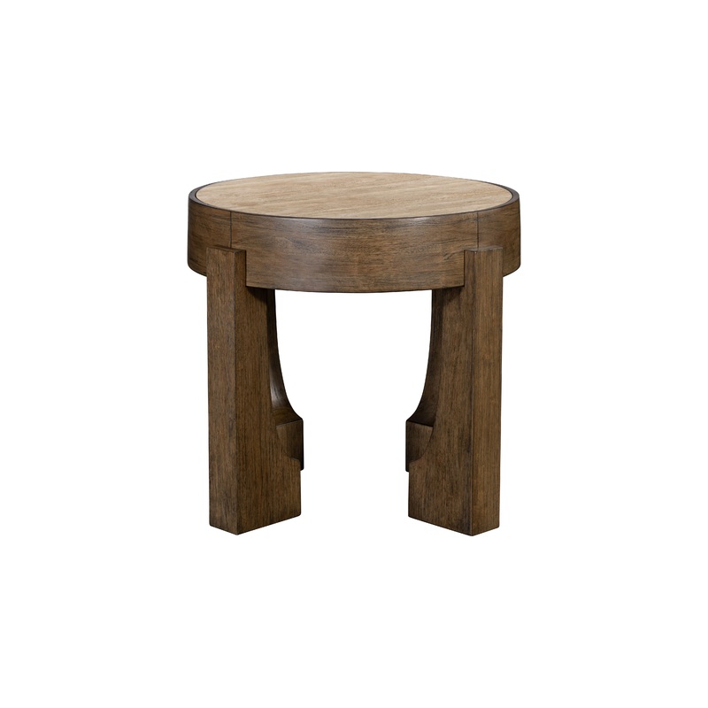 Canyon – End Table – Espresso / Travertine