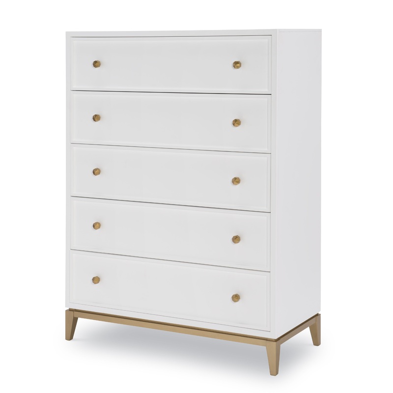 Chelsea by Rachael Ray – Drawer Chest – White / Gold