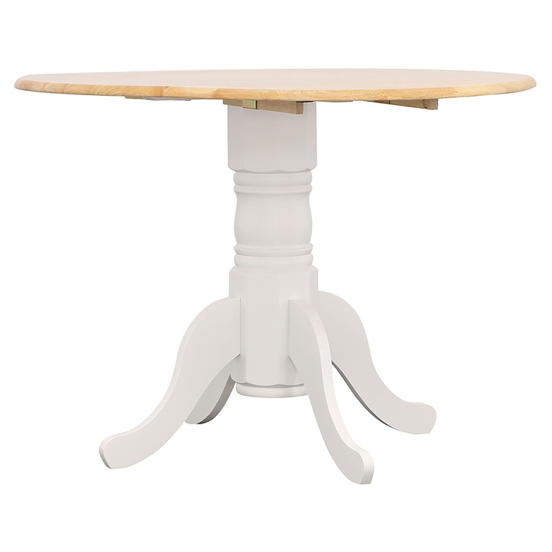 Coaster Furniture Allison 4241 Round 40-inch Drop Leaf Extension Dining Table – White