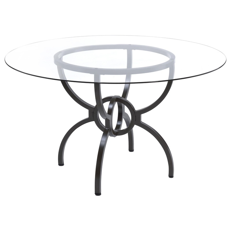 Coaster Furniture Aviano 108291BG Round 48-inch Glass Top Metal Dining Table – Gunmetal