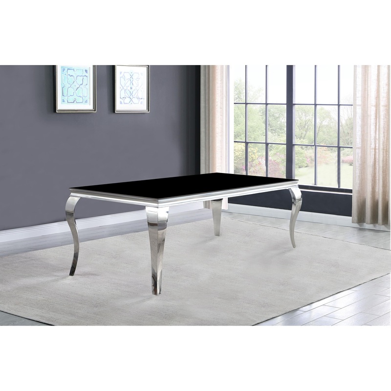 Coaster Furniture Carone 105071 Rectangular 61-inch Glass Top Dining Table – Black