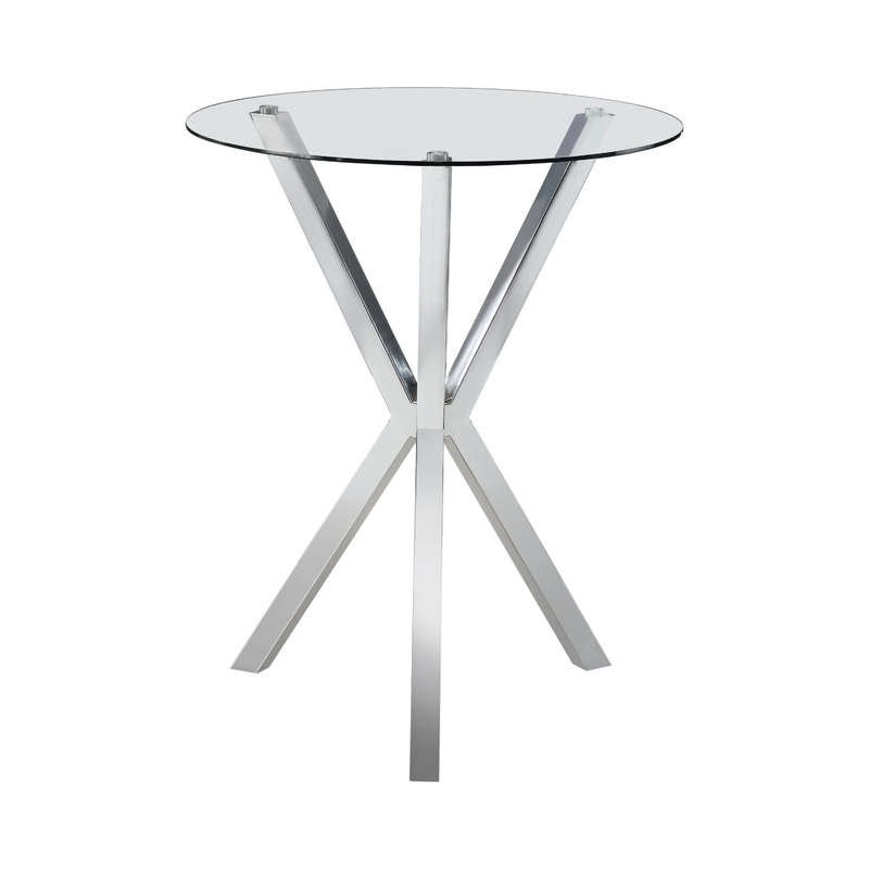 Coaster Furniture Denali 100186 Round 35-inch Glass Top Bistro Bar Table – Chrome