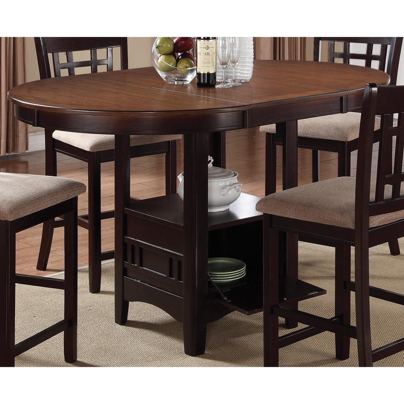 Coaster Furniture Lavon 105278 Oval 60-inch Extension Counter Dining Table – Chestnut