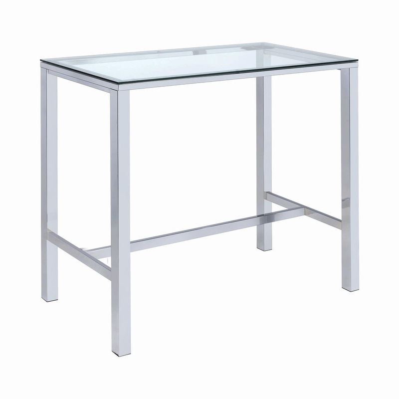 Coaster Furniture Tolbert 104873 Rectangular 47-inch Glass Top Pub Bar Table – Chrome