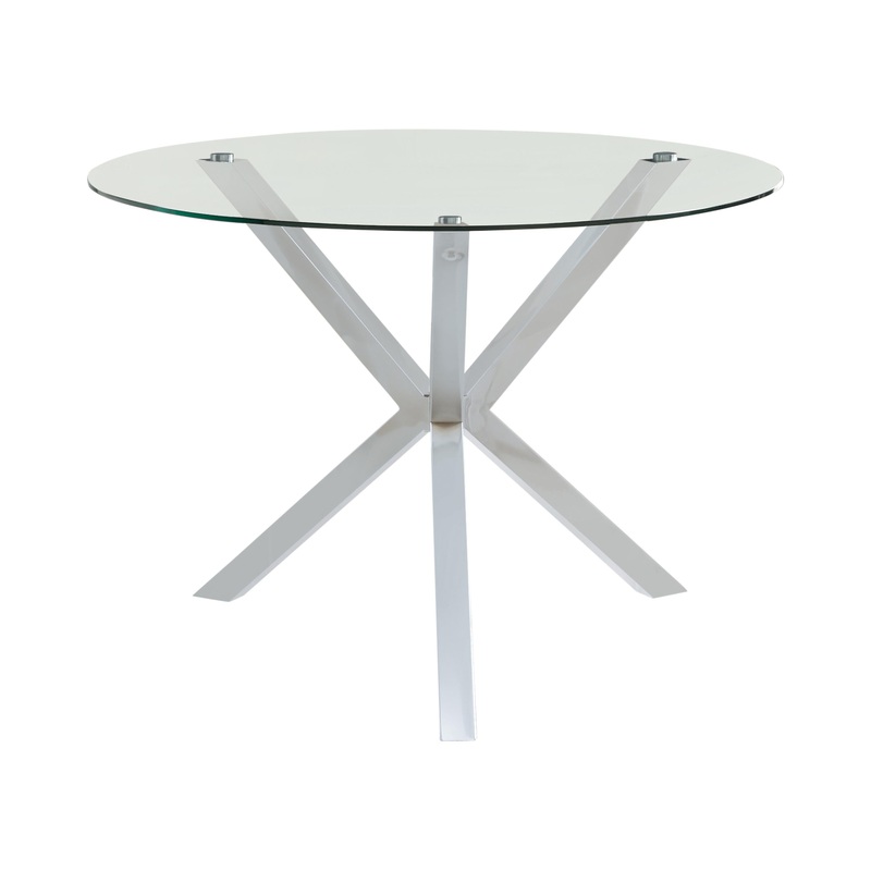 Coaster Furniture Vance 120760 Round 41-inch Glass Top Asterisk Dining Table – Chrome