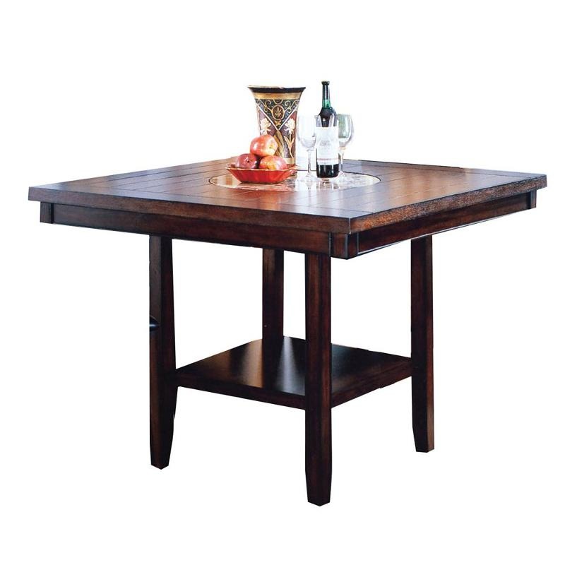 Crown Mark Square Fulton Counter Height Dining Table with Pedestal Base 2727T-4848-V