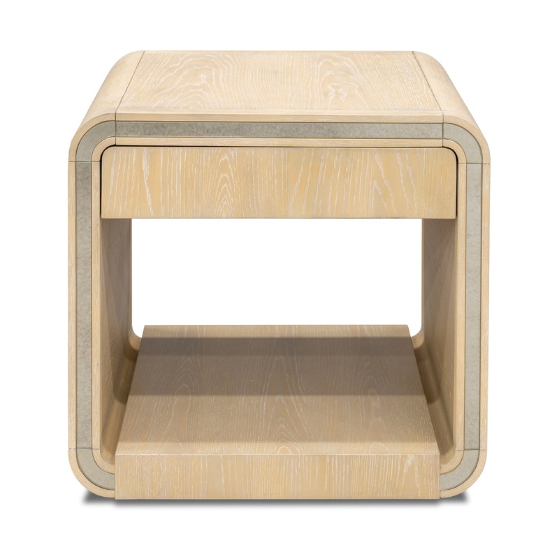 Damone – End Table – Cerused White Oak