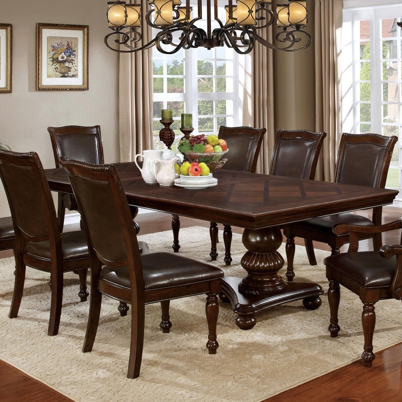 Furniture of America Alpena Dining Table with Pedestal Base CM3350T-TABLE