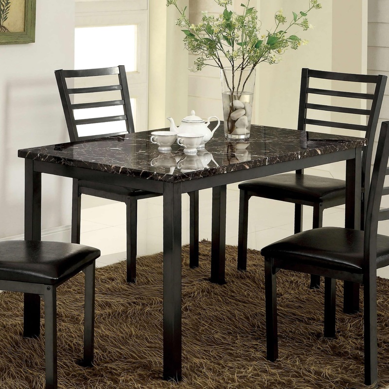 Furniture of America Colman Dining Table with Faux Marble Top CM3615T-48