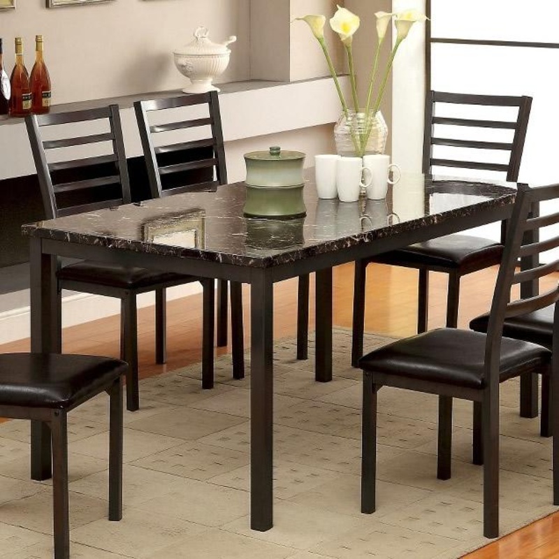 Furniture of America Colman Dining Table with Faux Marble Top CM3615T-60