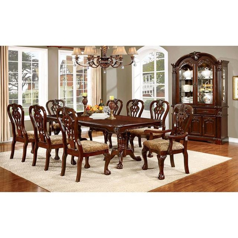 Furniture of America Elana Dining Table with Pedestal Base CM3212T-TABLE