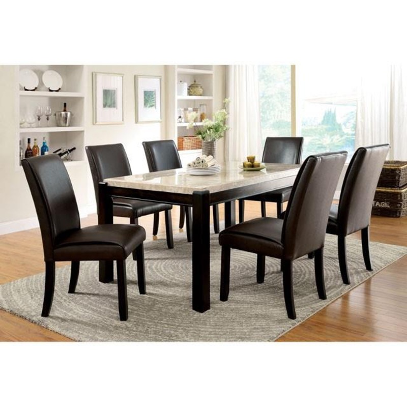 Furniture of America Gladstone Dining Table with Marble Top CM3823T
