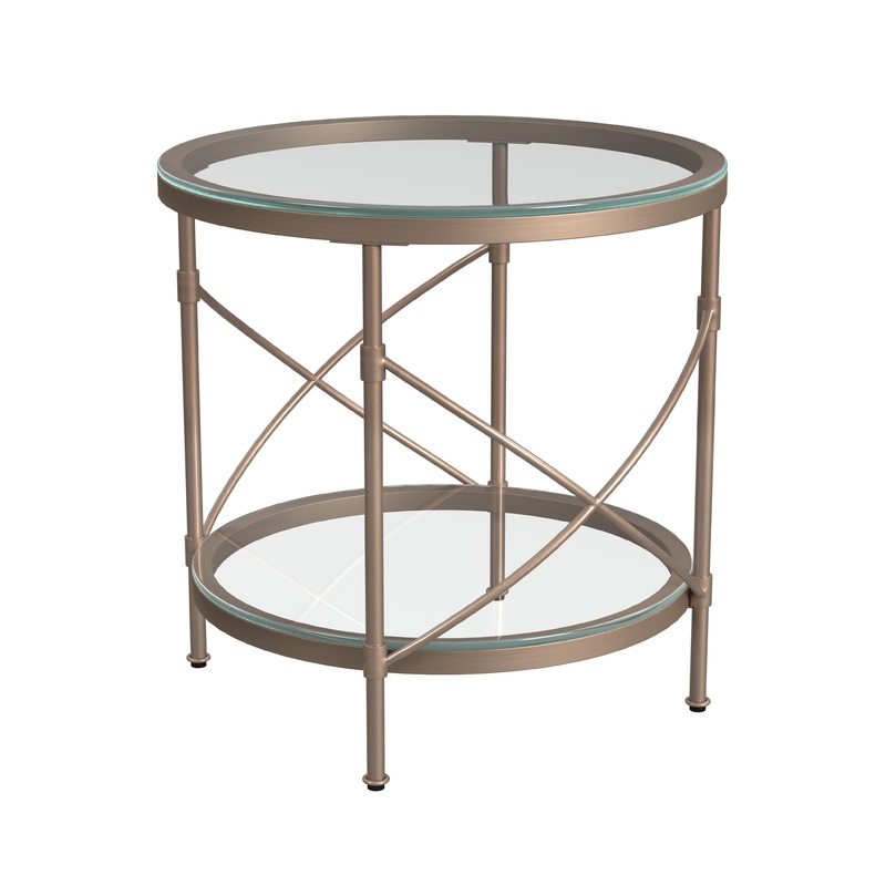 Harrison – Round End Table – Gold