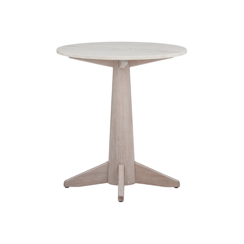 Horizons – End Table – White Oak / White Marble