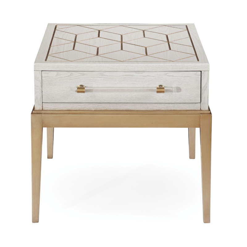 Perrine – Rectangle End Table – White