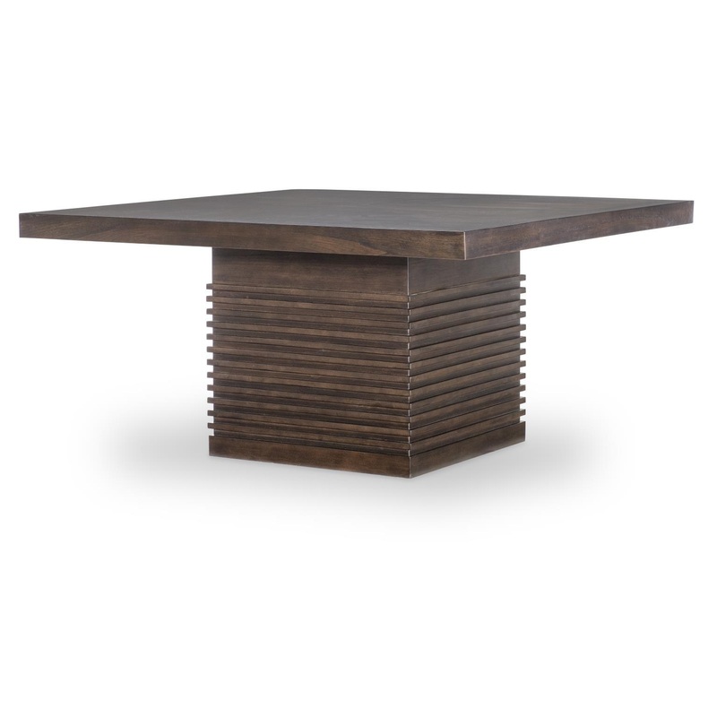 Architect – Complete Square Pedestal Table – Onyx