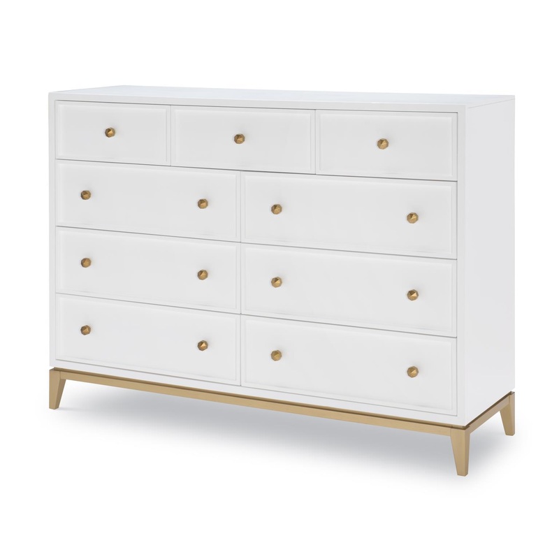 Chelsea – Bureau – White With Gold Accents