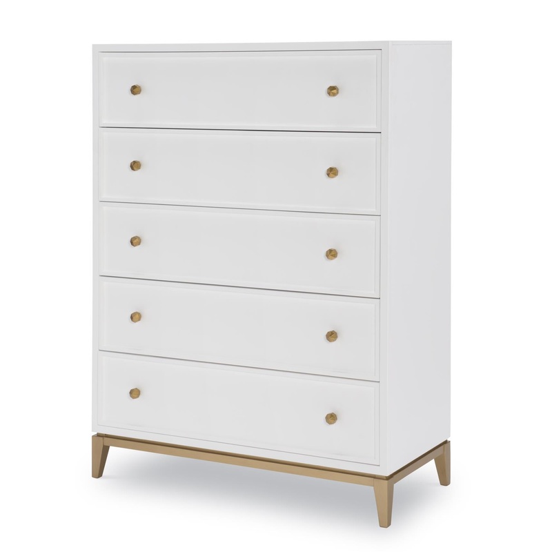 Chelsea – Drawer Chest – White With Gold Accents