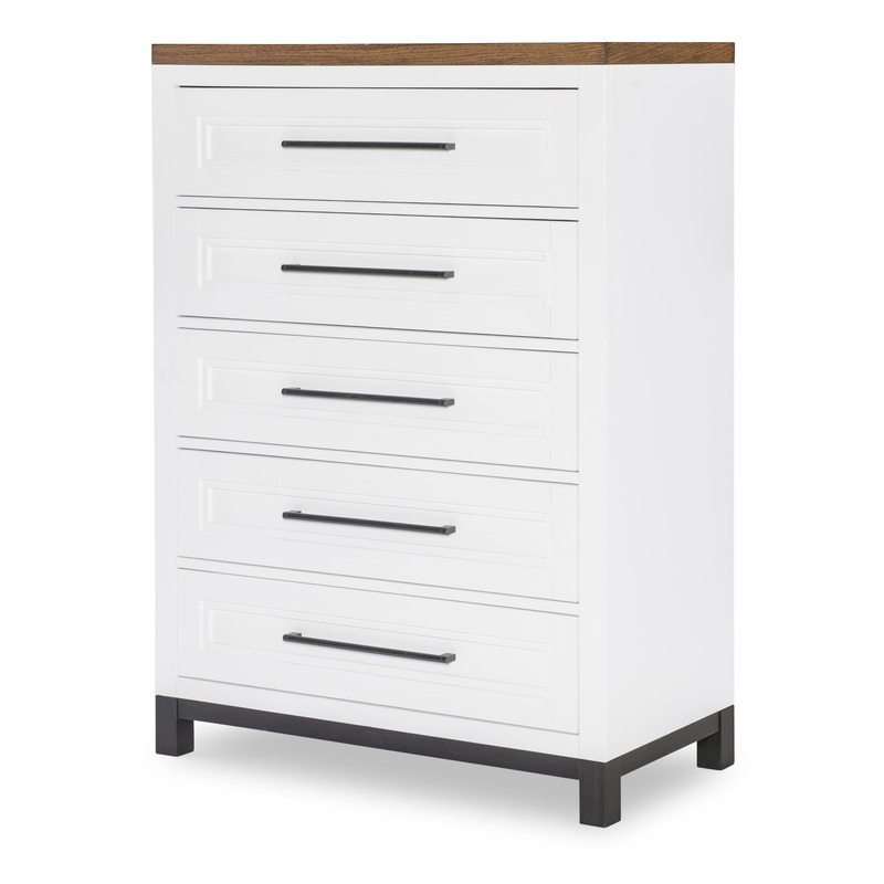 Dutton – Five Drawer Chest – Natural White