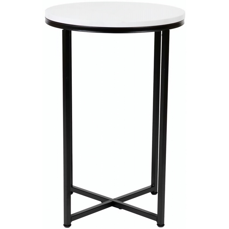 Flash Furniture – Marble End Table – White / Black